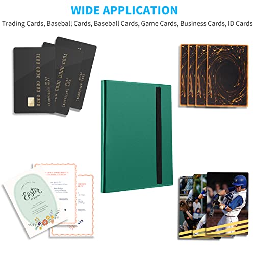 Card Binder, 360 Pockets Upgraded Trading Card Binders, Cards Collection Binder 9 Pocket, Side Loading Yugioh Binder Book Holder for MTG, TCG, Sport, Football, Baseball Collector Cards - Green - color: Green