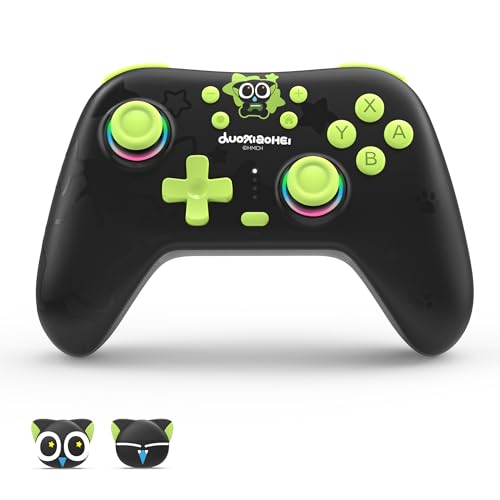 GeekShare Hall Effect Switch Controller for Switch 2/1/OLED/Lite, PC Steam, Mobile | Wireless Bluetooth & Wired, 1000mAh Battery, 6-Axis Gyro, Dual Vibration, RGB Light - The HEI Series - size: Controller only