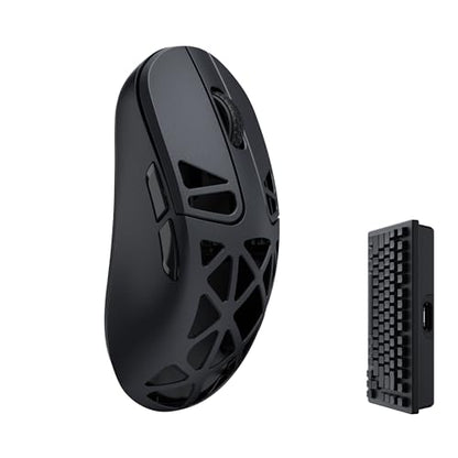 Keychron M3 Mini 4K Wireless Bluetooth 5.1/2.4 GHz/Wired Optical Mouse, Ultra-Lightweight 65g Programmable PixArt 3395 Sensor with up to 26,000 DPI/ 650 IPS for Windows Mac Linux - Metallic Black - color: Black, style: PixArt 3395 (4K Polling Rate)