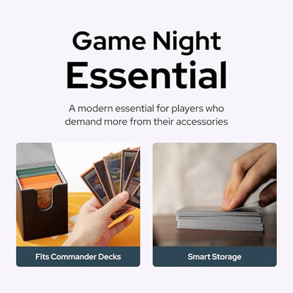 MTG Commander Deck Box - Holds 100+ Cards, Magnetic Closure | Premium PU leather fits 100+ single-sleeved cards durable magnetic closure ideal for TCG/CCG - color: Black, size: 100