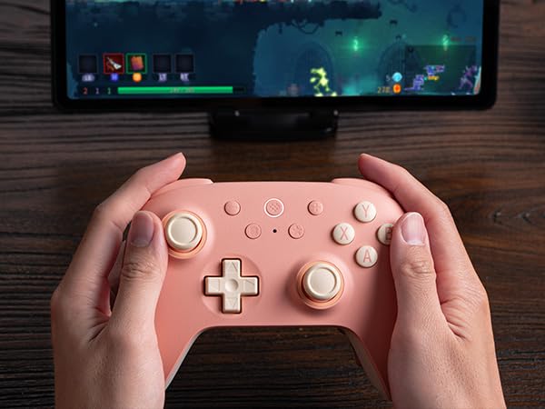 8Bitdo Ultimate 2C Wireless Controller for Windows PC & Android (Pink) | 1000Hz Polling Rate, Hall Effect Joysticks & Hall Triggers, Remappable L4/R4 Bumpers - color: Pink
