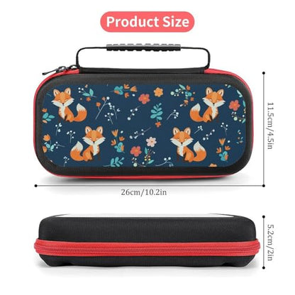 AoHanan Little Fox Butterfly And Flowers Switch Carrying Case with 20 Games Cartridges Hard Shell Travel Protection Case for Console & Accessories - color: Little Fox Butterfly And Flowers