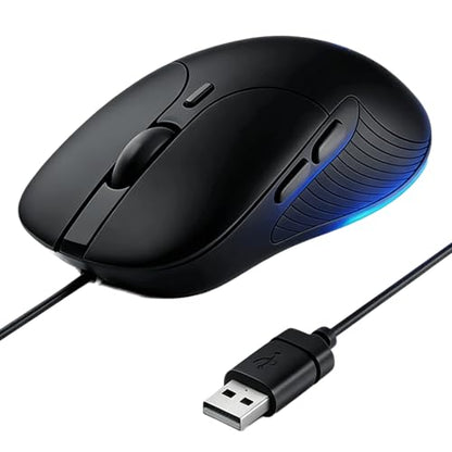 DGMINMU B1/2 Wired Gaming Mouse, Silent Click Ergonomic Mouse with 7200 DPI Adjustable, RGB Backlit, 6 Programmable Buttons, Braided Cable for PC, Mac, Laptop, Gaming & Office Use (B2-B) - color: B1/2-B