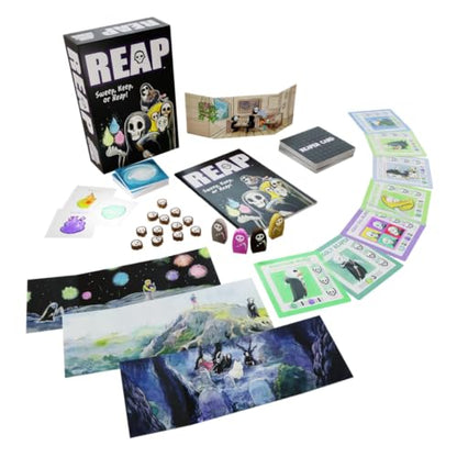 Reap Card Game | A Spooky & Cute Game of Grim Reaper Soul Stealing Strategy | Ages 14+ | 2-4 Players | for Players who Wish it was Halloween All Year Round!