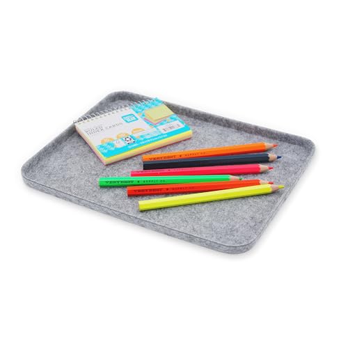 Welaxy Felt Lid for Deep Storage Bins lidded Drawer Organizer Caddy for junk stuff stationery makeup jewelry closet bathroom minimalist lifestyle (Gray Lid, M) - color: Gray Lid, size: M