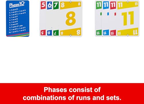 Mattel Games Phase 10 Card Game in Storage Tin for Ages 7+ - style: Phase 10