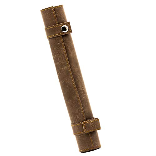 Cusdie 2 in 1 Dice Rolling Mat & Zippered Dice Holder Dice Tray- Compatible with DND Polyhedral Dice (Brown) - color: Brown