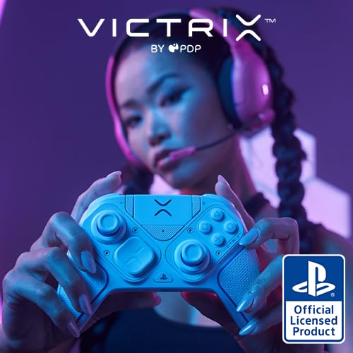 PDP Victrix Pro BFG Wireless Gaming Controller for Playstation 5 / PS5, PS4, PC, Modular Esports Gamepad, Remappable Buttons, Customizable Triggers/Paddles/D-Pad/Fightpad, PC App, White - color: White