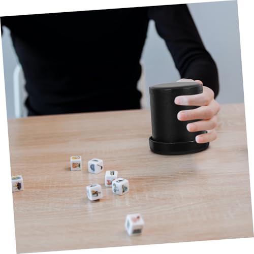 Totority Leather Dice Cup with Lid Felt-Lined Quiet Shaker for Bar and Party Games Supple Green Interior Lightweight and Compact for Easy Carry Storage