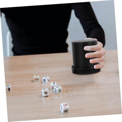 Totority Leather Dice Cup with Lid Felt-Lined Quiet Shaker for Bar and Party Games Supple Green Interior Lightweight and Compact for Easy Carry Storage