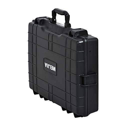 MEIJIA Waterproof Hard Camera Case,Hard Laptop Case,Hard Case with Customized Fit Foam Included, Elegant Black,Fit for computers,camera,lens(Black, 21.62"X17.25"X4.87") - size: 21.62"X17.25"X4.87"