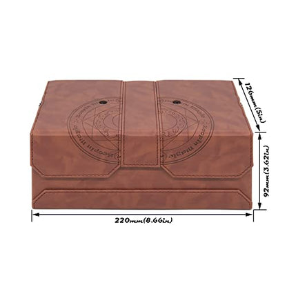 Zoopin 200 Card Deck Box for MTG ,CCG,TCG,Yugioh...With Two Built-in Life Counters and Two Card-trays plus one Dice/Token Tray (Brown ) … - color: Brown