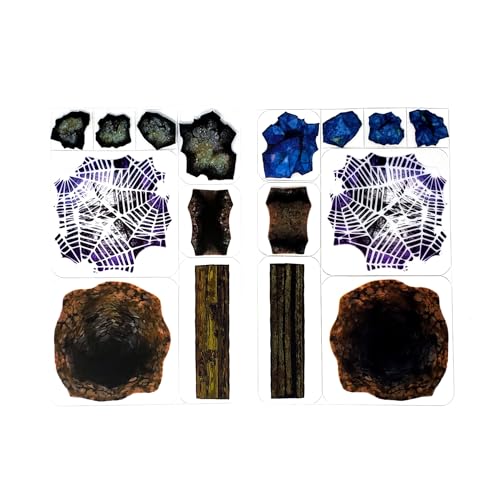 Caves - 24pc Double-Sided Cave & Terrain Pieces for Starters & Masters Alike - Roleplaying Objects for Dungeons & Dragons - Immersive Map Accessories for DND 5E, Pathfinder & Warhammer RPGs, USA Made