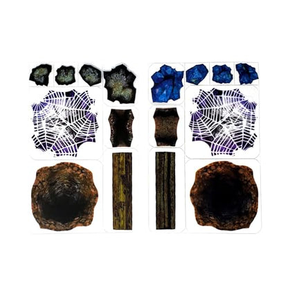 Caves - 24pc Double-Sided Cave & Terrain Pieces for Starters & Masters Alike - Roleplaying Objects for Dungeons & Dragons - Immersive Map Accessories for DND 5E, Pathfinder & Warhammer RPGs, USA Made