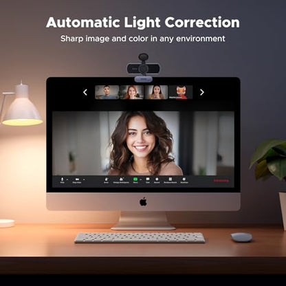 UGREEN Webcam for PC Ultra HD 1080P Computer Webcam with Microphone | PC Camera with Privacy Cover, USB Web Camera for Streaming, Conference, Video Calling, Zoom, Skype, Teams, FaceTime, Grey - color: Grey