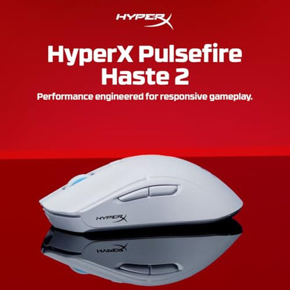 HyperX Pulsefire Haste 2 – Wireless Gaming Mouse- Ultra Lightweight, 61g, 100 Hour Battery Life, Dual Wireless Connectivity, Precision Sensor - White - color: White, size: Wireless, style: Pulsefire Haste 2