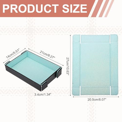 Dice Tray PU Leather Mat Magnetic Folding Dice Rolling Tray Holder Laser Gradient Rectangle Storage Box Perfect for DND Table Games & Entryway & Nightstand Organizer (Cyan) - color: Cyan