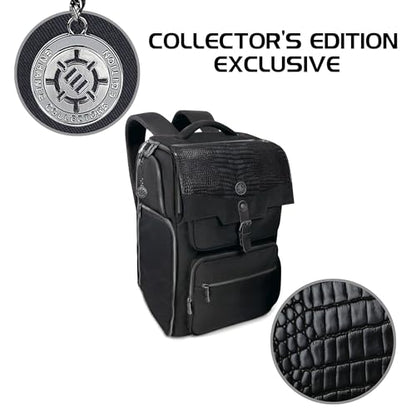 ENHANCE Collector's Edition DnD Backpack - RPG DM Bag for Dungeons and Dragons - DnD Bag fits 6-8 Books, 18" Laptop/DM Screen Slot, Miniature Foam Trays, Accessory Pockets, Map Strap (Dragon Black) - color: Dragon Black