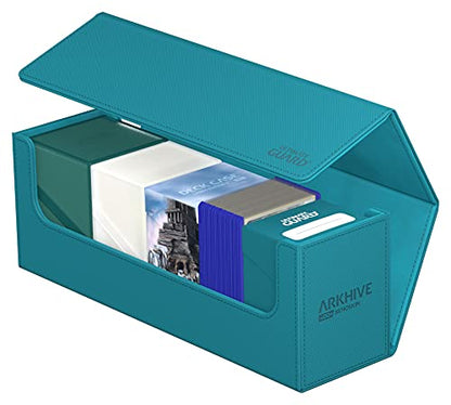 Ultimate Guard Arkhive 400+, Deck Case for 400 Double-Sleeved TCG Cards, Petrol, Compatible with Boulders, Magnetic Closure & Microfiber Inner Lining - color: Petrol, size: 400+
