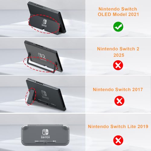 FINTIE Kid-Friendly Ultraligh Case for Nintendo Switch OLED Model (2021) | Game Card Slots, Ergonomic Grip Design, Lightweight EVA Foam, Anti-Scratch Protective Grip Case Cover, Black - color: Black