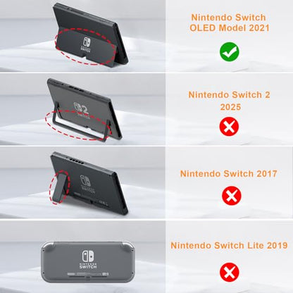 FINTIE Kid-Friendly Ultraligh Case for Nintendo Switch OLED Model (2021) | Game Card Slots, Ergonomic Grip Design, Lightweight EVA Foam, Anti-Scratch Protective Grip Case Cover, Black - color: Black