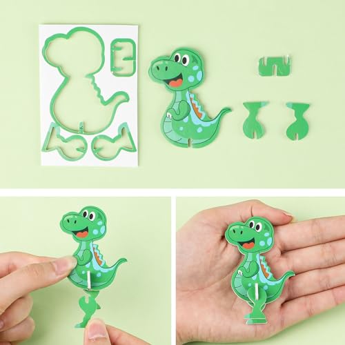 LOMIMOS Educational 3D Cartoon Puzzle,3D Jigsaw Cartoon Model Creative Learning for for Kids Art Crafts Gifts DIY Decoration (Dinosaur) - style: dinosaur