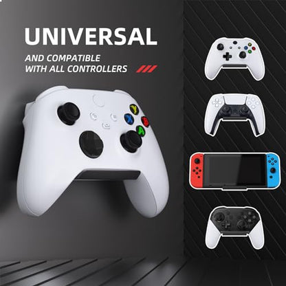 PlayVital FOLD Controller Holder Wall for ps5 ps4 Xbox Switch 2 Pro Headset, 2 Pack Universal Storage Organizer Gaming Controller Stand Headphone Mount - Foldable Anti-slip Adhesive Removable, Black - color: Black 2 Sets