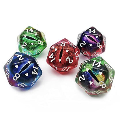 Bescon's Polyhedral Dragon Eye 20 Sides Dice 5pcs Set, Standard Size of 20MM - color: Dragon Eye D20 5pcs Set