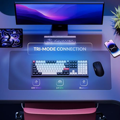 Keychron Q6 HE QMK Wireless 2.4 GHz Custom Keyboard, Rapid Trigger Bluetooth 100% Full-size with Hall Effect Gateron Double-Rail Magnetic Switches PBT Keycaps Aluminum Compatible for Mac Windows Linux - color: Dawn Switch - Black