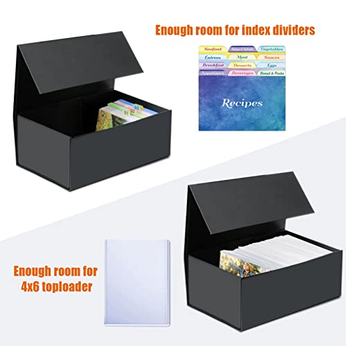 tutata 4X6 Index Card Holder, Index Card Storage Box 4 x 6 Inches, Fits 1200 Flash Cards - 1 Pack, Black - color: 1 PACK 4X6 BLACK BOX
