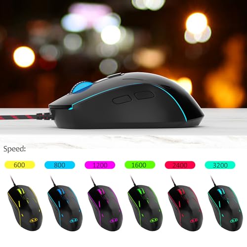 MageGee GT838 Gaming Keyboard and Mouse Combo, 104 Keys RGB Backlit Quiet Wired Keyboards for Laptop PC MAC, with Number Pad, Metal Panel, Anti-Ghosting, White Black - color: White Black