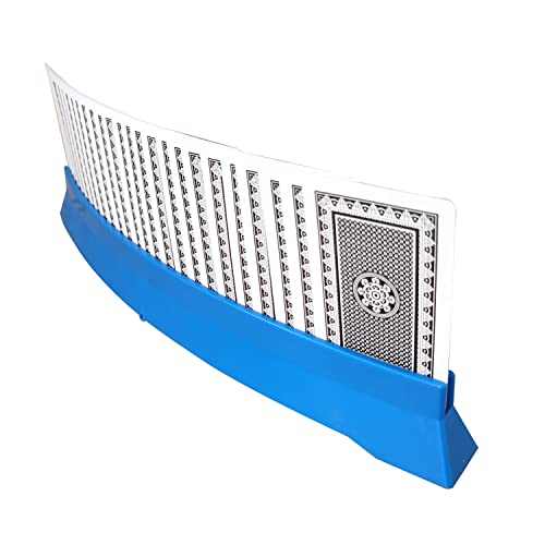 2 Pack Playing Cards Holder for Bridge Canasta Card Game - Foldable Card Holders for Playing Cards - Curved Playing Card Rack for Adults Seniors Arthritis - style: 2 blue