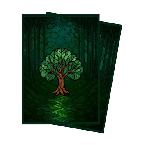Stained Glass Forest MTG Card Sleeves (Smooth) - 104 Count Standard Size TCG Sleeves - Compatible with Magic The Gathering - Double Sleeving - Original Art Design, Premium Protection - color: Stained Glass Forest