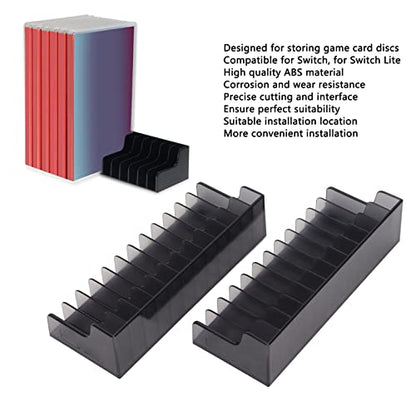 Estink Game Card Storage Stand 24-Slot ABS Tabletop Display Rack | Durable plastic , holds 12 cartridges and 12 discs, compact media shelf, fits Switch and Lite gaming setups,