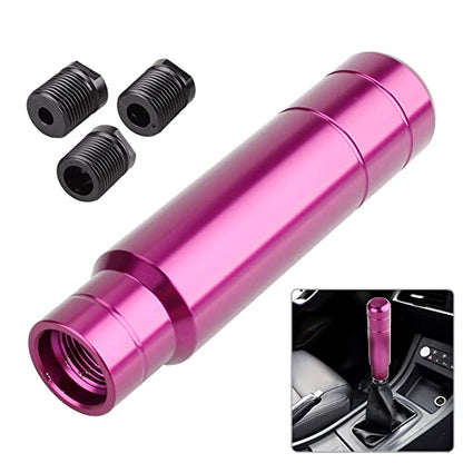 BARTOO Aluminum Weighted Manual Shift knobs, Long Stick Shift Knob Gear Shifter Knobs, Car Accessories Lever Cover Head Universal Shifter Knobs with 3 Threaded Adapters (Purple) - color: Purple