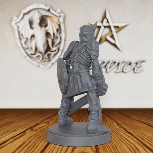 AUSPDICE Fantasy Tabletop RPG Miniature: Unpainted 28mm Skeleton Warrior for DND Campaigns, Customizable Undead Figure for Dungeon Encounters & Army Building-AS125