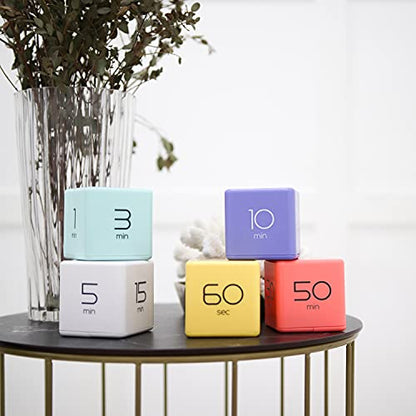 mooas Cube Timer, Flip, Block, Productivity, Time Management (Violet) | 5/10/20/30 Min Countdown Timer, Battery Operated, 2-Level Alarm Vol, Easy to Use, ADHD, Exercise, Study, Cooking - color: Violet