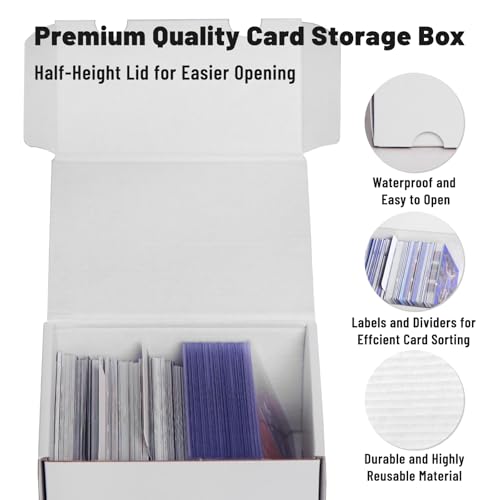 NUMINA 7 Pack Trading Card Storage Boxes for Toploaders with Dividers | 160 Toploader Capacity, Fits Magnetic Holders, Includes Dividers & Labels, Laminated Surface, Compact Storage For TCG & MTG - size: 7-Pack 6-inch