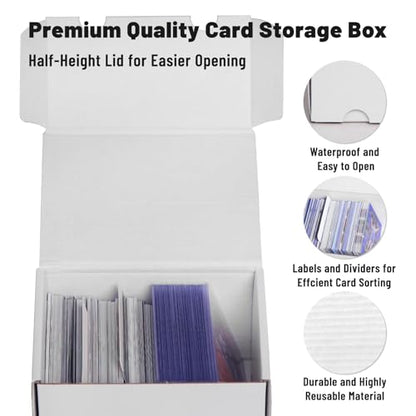 NUMINA 7 Pack Trading Card Storage Boxes for Toploaders with Dividers | 160 Toploader Capacity, Fits Magnetic Holders, Includes Dividers & Labels, Laminated Surface, Compact Storage For TCG & MTG - size: 7-Pack 6-inch