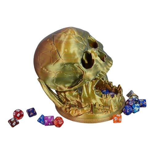Skull Dice Tower by TechConnext - Enhanced Randomization & Striking Decor for D&D and Tabletop Games (Metallic Gold/Silver/Copper) - color: Metallic Gold/Silver/Copper