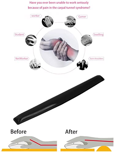 Gel Keyboard & Mouse Wrist Rest Set - Keyboard Wrist Rest Pad & Mouse Support for Office Gaming Pad Computer Laptop Ergonomic Comfortable Pain Relief- Pad Set (Black Pad Set) - color: Black Pad Set