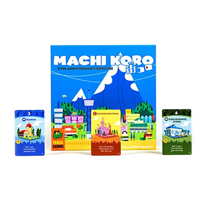 Machi Koro Board Game The Ultimate City-Building Game! Fast-Paced Dice Rolling Strategy Game for Kids and Adults, Ages 8+, 2-4 Players, 30 Minute Playtime, Made by Pandasaurus Games - style: Base