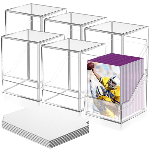 Homthy 6 Pack Card Deck Cases for Trading Card, Acrylic Commander Storage Boxes Holding 600+ Sleeved Cards with 6 Dividers, Clear Storage Boxes Fit for MTG TCG and Sport Cards (6 Pack) - color: 6P Clear