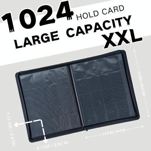 1000+ Pockets Trading Card Binder, 16-Pocket Card Ablum Compatible with MTG,Sports Cards & Other Standard Size Trading Cards (White) - color: White