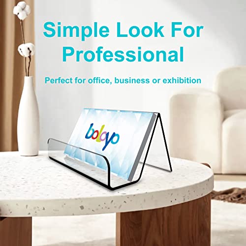 Boloyo Acrylic Business Card Holder for Desk , 6PC Business Card Display Stand Desktop Name Card Organizer Capacity 60 Cards - style: 6PC