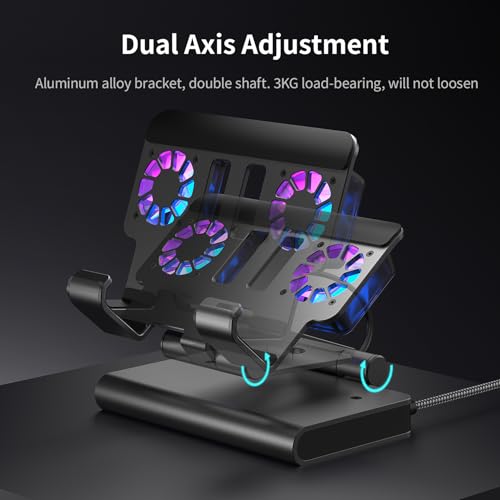 Adjustable Stand Steam Deck Docking Station with RGB Light Cooling Fan, 4K@60Hz, PD100W, Gigabit Ethernet Fit and HDMI for Steam Deck/ROG Ally X/Legion Go (S)/MSI Claw/Switch - size: Steam deck cooling dock