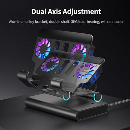 Adjustable Stand Steam Deck Docking Station with RGB Light Cooling Fan, 4K@60Hz, PD100W, Gigabit Ethernet Fit and HDMI for Steam Deck/ROG Ally X/Legion Go (S)/MSI Claw/Switch - size: Steam deck cooling dock