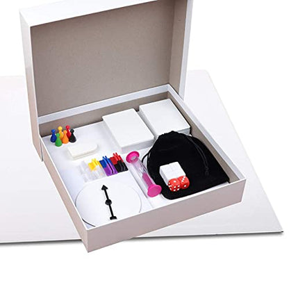 Madanar Blank Create Your Own Board Game Kit DIY 143 Piece Set Fun Projects | Great Family or School Activity, Player Pieces, Spinner, Playing Cards, Dice, Sand Timer, Pawns, Storage Box, Fun Craft, STEM
