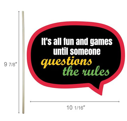 Game Night Photo Booth Props – 12 Funny Party Signs for Board Game Night, Family Party Decorations, Tabletop Party Favors
