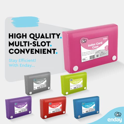 Enday Index Card Holder 3x5, Pink Index Card Case with 5 Tab Dividers, Index Card Organizer, Flash Card Holder, Holds 100 Cards - color: PINK, size: 1